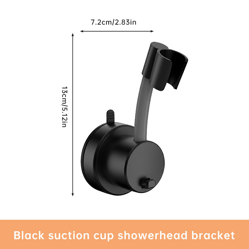 [1pc] Adjustable Shower Suction Cup Holder, Bathroom Wall-mounted Handheld Shower Bracket, Abs Plastic, No-drill Installation - , Summer Bathroom Shower Accessory