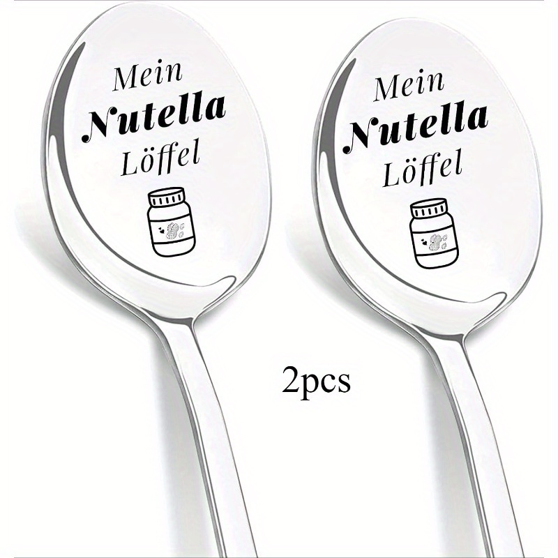 TEMU Spoon, 2 Engraved Spoons, Peanut Butter Coffee Spoon, Love Spoon, Valentine's Day, Anniversary, Gifts For , Gifts For , Family, Lovers