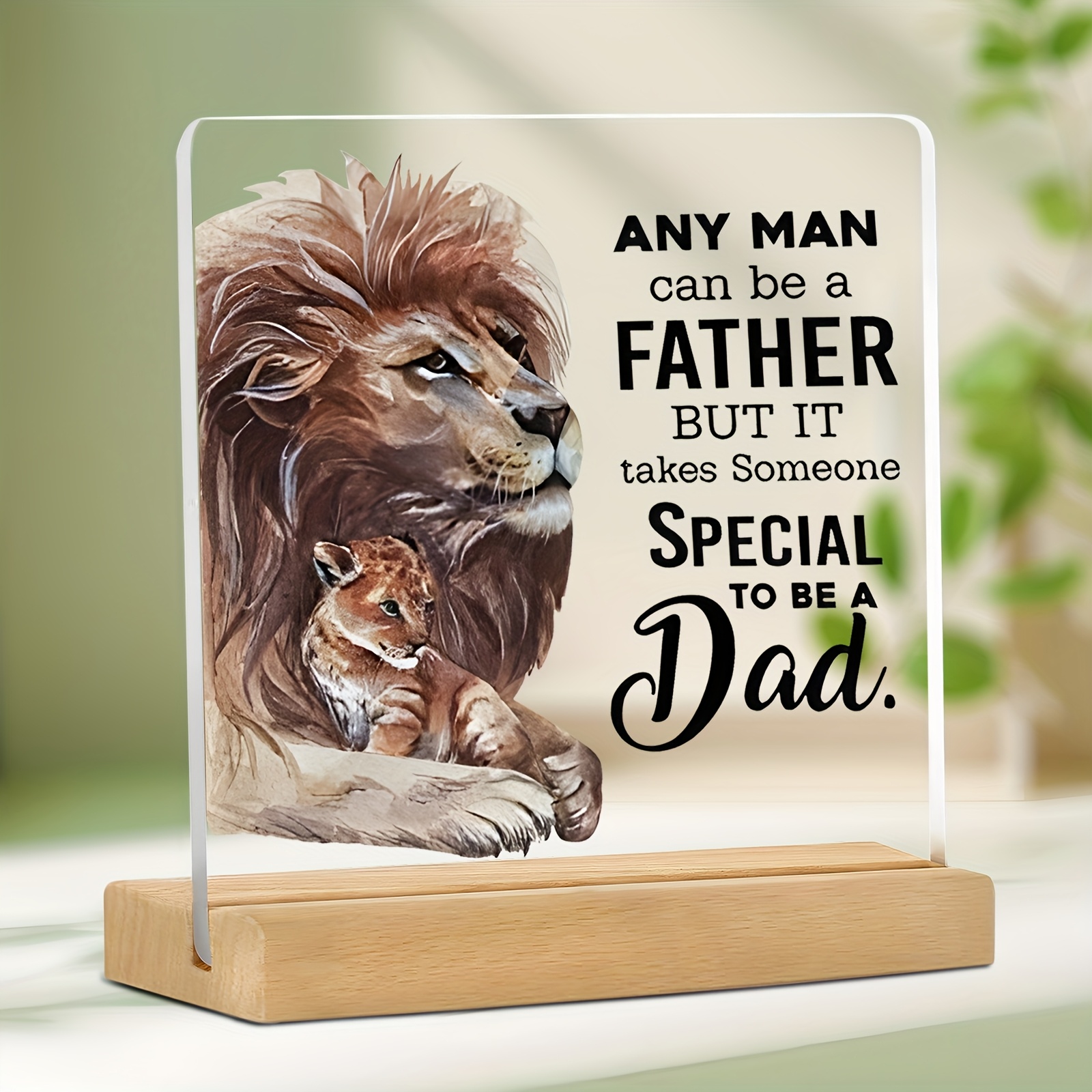 TEMU 2d Flat Print ', I Love You' Father's Day Acrylic Decorative Plaque And Sign, Desk Accessory For Home Or Workplace, Ideal Gift With Clean For