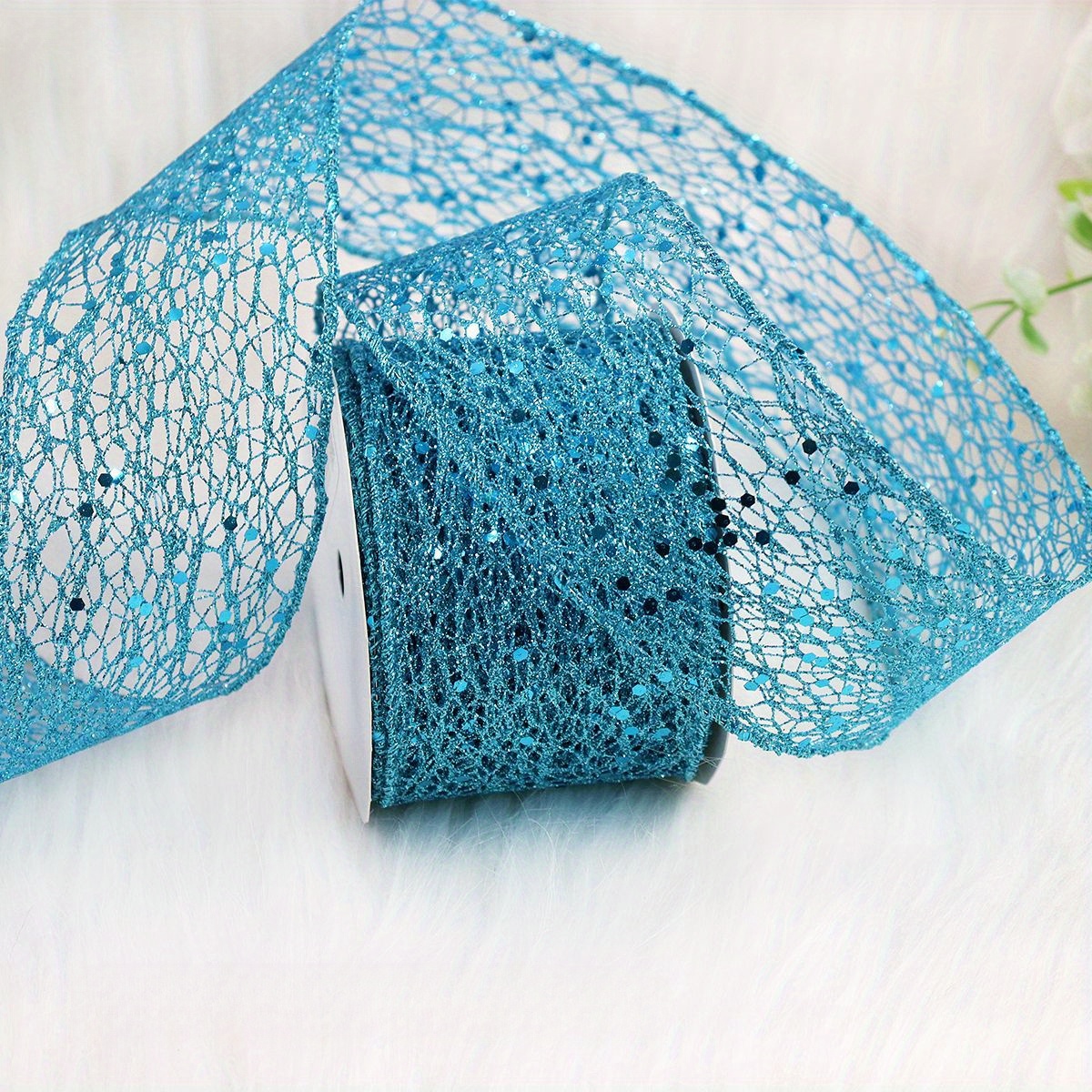 Colorful Large Sequin Mesh Webbing Holiday Decoration Flower Gift Box Packaging Webbing Bow Hair Additions Shoes And Hats Additions