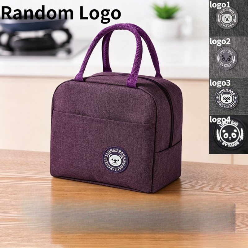 TEMU 1pc Bolsa de Almuerzo Aislada (Logo Aleatorio), Bolso Térmico Bento de para Hombres Mujeres Adultos Trabajo Oficina Viajeros, Verano Camping