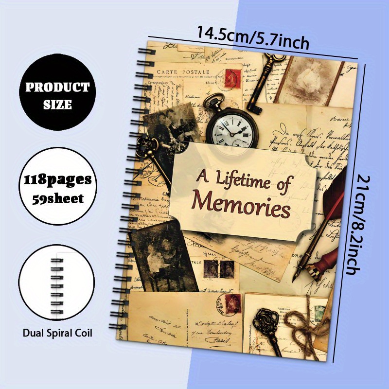 TEMU 1pc " Me Story Dad" Father's Day Journal & Notebook - 59 Sheets (118 Pages) Mixed Color Paper, Gift For Dad, Family History & Travel , , Fathers