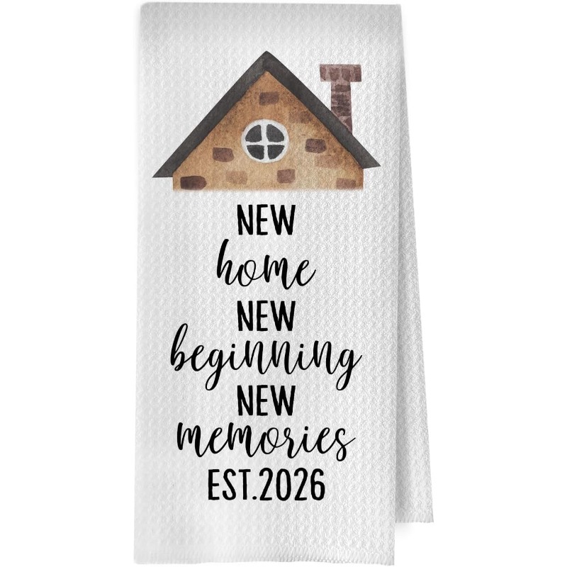 TEMU 1pc Housewarming Gift Kitchen Towel Housewarming Gift 2026 Decor Napkin, New Homeowner Gift Hand Towel, Best Housewarming Tea Towel Reusable