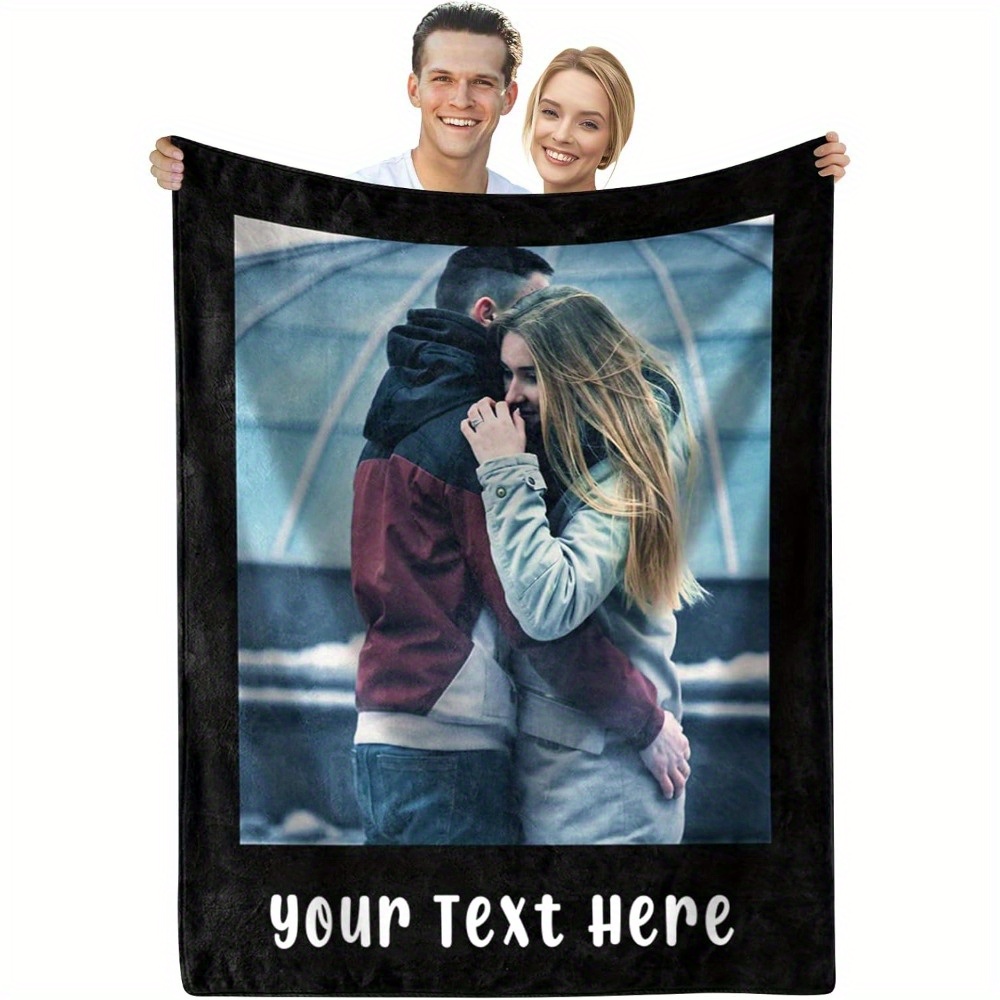 TEMU Customized Blanket With Pictures And Text, Personalized Blanket With Photos, Customizable Blanket, Personalized Blanket For Christmas,