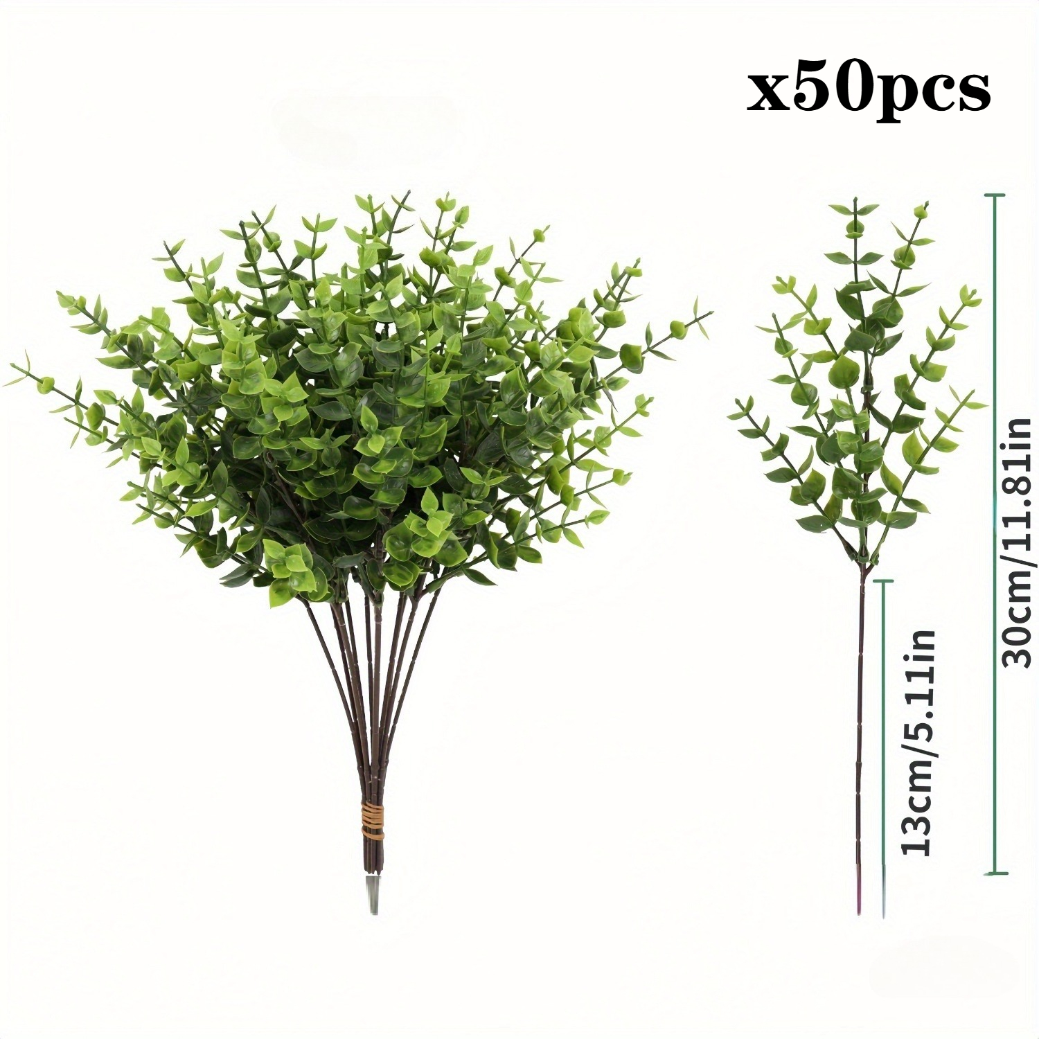 Image of 50pcs Green Uv-resistant Artificial Boxwood Shrubs - Plastic Plant Pruning Art, Suitable For Indoor And Outdoor Decor, Weddings And Gardens - Easy To Manage