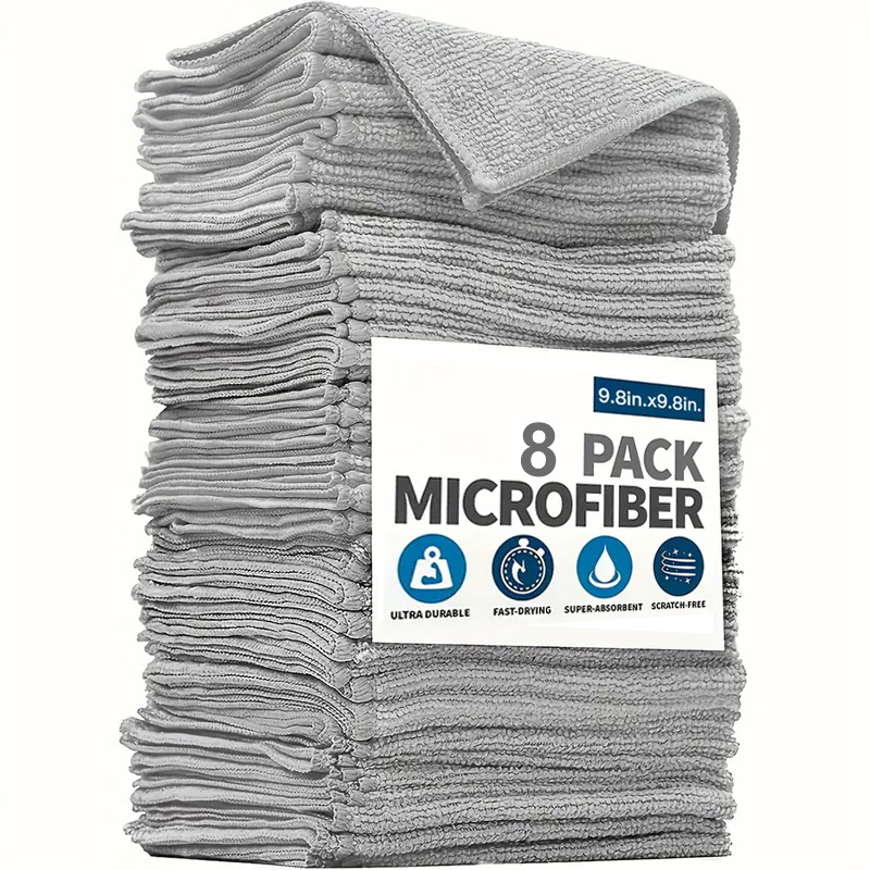 8/16pcs Cleaning Cloth Absorbent, Durable Absorbent Kitchen And Bathroom Towels - Easily Remove Stains And Grease Suitable For Kitchen Cleaning, Car Cleaning Rags, And Household Cleaning Scrub Pads