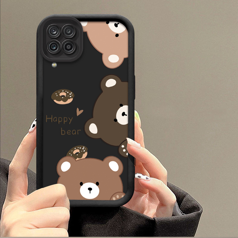 TEMU Phone Case - Cute Bear Silicone Protective Case For Galaxy A12, Shockproof Soft