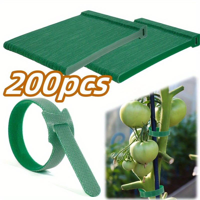 TEMU Lot de 200 supports de plantes réutilisables en nylon antidérapant de 6 pouces avec attaches réglables, adaptés aux plantes grimpantes, au