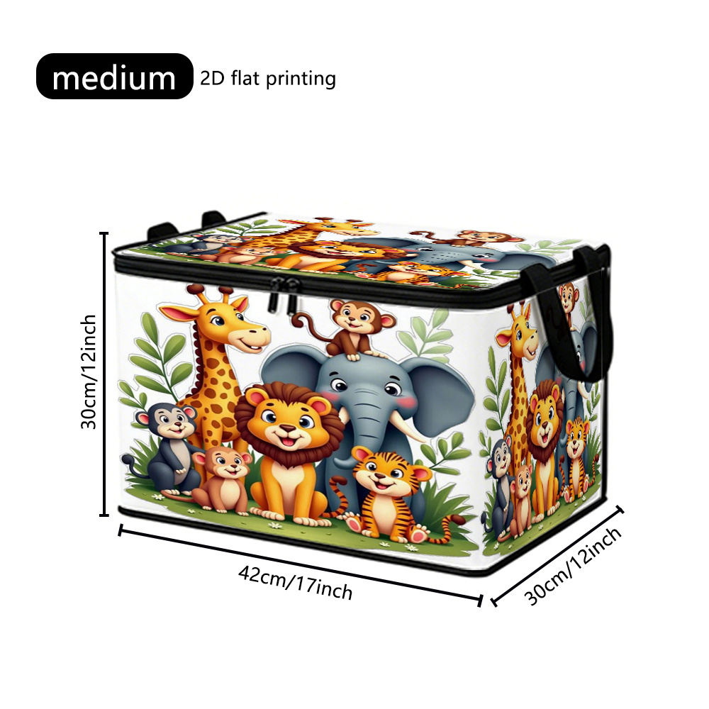 TEMU 1pc - Large-capacity Storage Box Animal , Sturdy And Durable Zipper, Portable And Foldable Design. Suitable For Office Storage, Living Room