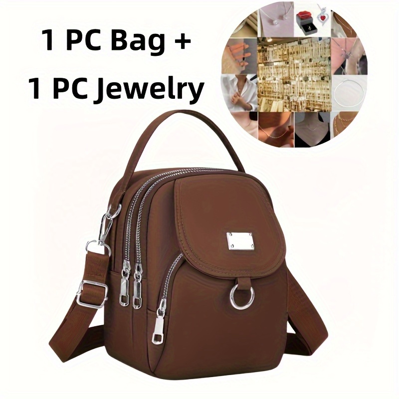 TEMU Casual Mini Shoulder Bag With A Multi-wardrobe Divider, Featuring An Adjustable Strap And A , Offered In Colors Like Lavender, Black, Dark Purple, Gray, And Royal Blue; A Compact Crossbody Bag.