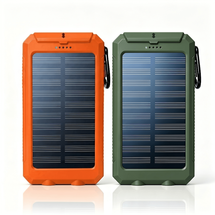 2pcs 20000mah Solar Power Bank, Portable Dual Usb Solar Charger, 4 Color Combinations , Built-in Led Flashlight And Compass, Emergency Backup Power For Camping, Hiking And Travel
