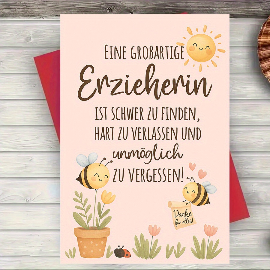 Image of 1pc Teacher Appreciation Greeting Card With Envelope - Farewell Graduation Keepsake For Mentor Coworker, Includes Inspirational Quote & , Birthdays Or Special Occasions, Teacher Appreciation Gifts