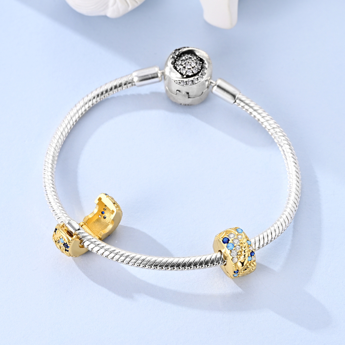 Cubic 18k Gold Plated Bead Style Pendant for DIY