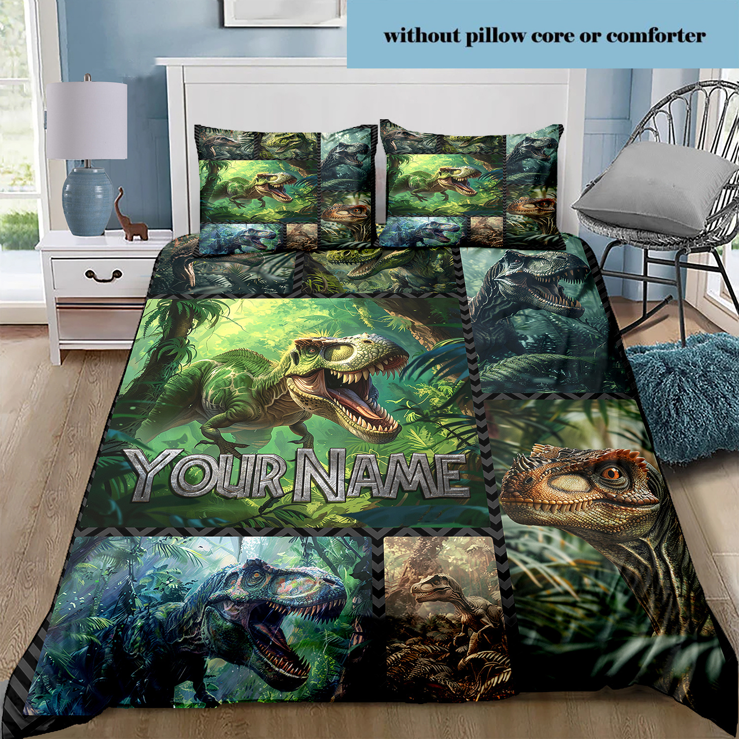 Pillowcases Dinosaur Quilt Cover Double TTO UK Made 3D Digital