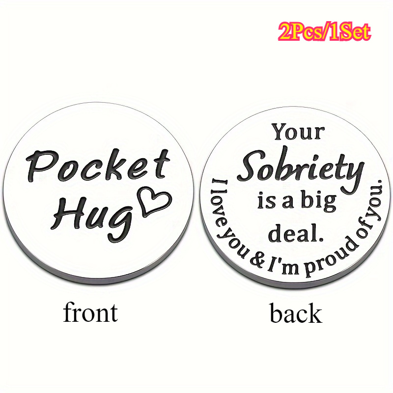 

2pcs, Sobriety Pocket Hug , Birthday Gift Christmas Anniversary Birthday Gift For Women And Men