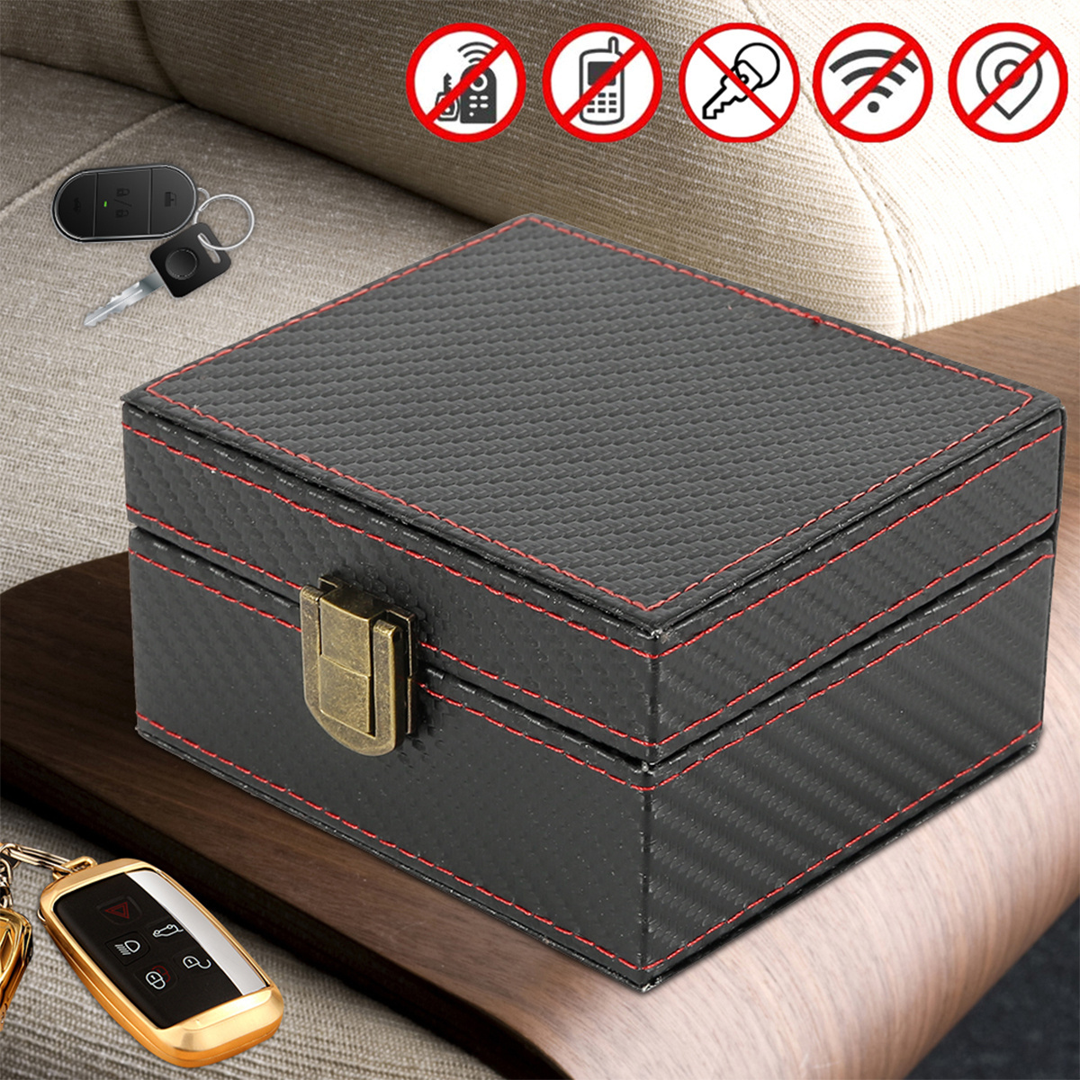 

Car Key Blocker Faraday Box Car Key Signal Blocking Cage 4.57 X 3.54 X 2.28 Inch Keyless Entry Car Keys Box Anti-theft Faraday Box For Keyless Car Keys