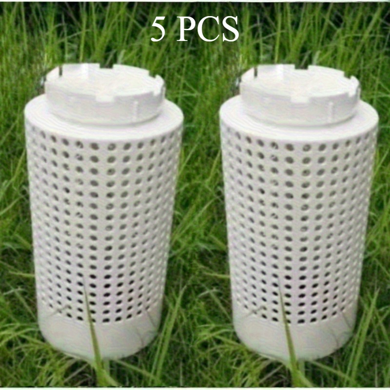 Image of 5pcs Round Hole Flower Leak Compost Bin, Suitable For Small Flower Pots And Gardens, Space , Tea Compost Tube, Round, Deodorant, Plastic Material For Garden And Lawn Care