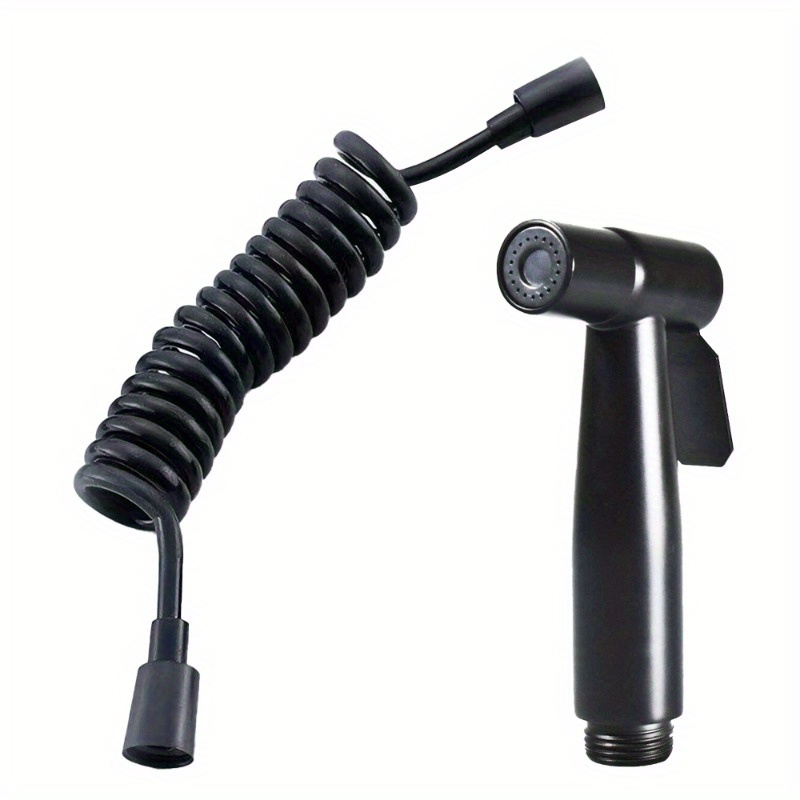 304 Stainless Steel Bathroom Toilet Set, No-drill Design, 1/2' Bidet Connector & 2m Retractable Hose, Rust-resistant Practical Bathroom Accessories