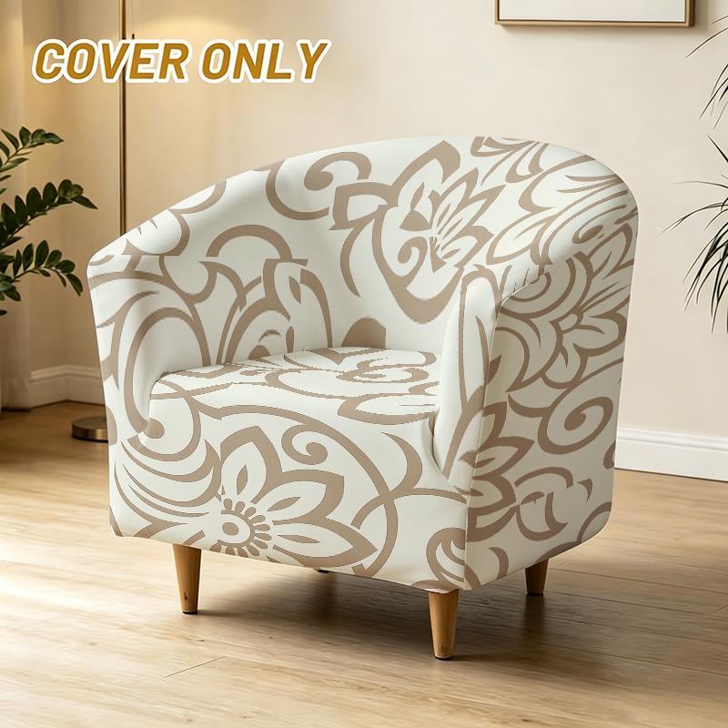 TEMU Copridivano singolo elegante con motivo stampato, copripoltrona ad elasticit�, ed elastico, per sedia a sgabello, cucina, soggiorno, camera da