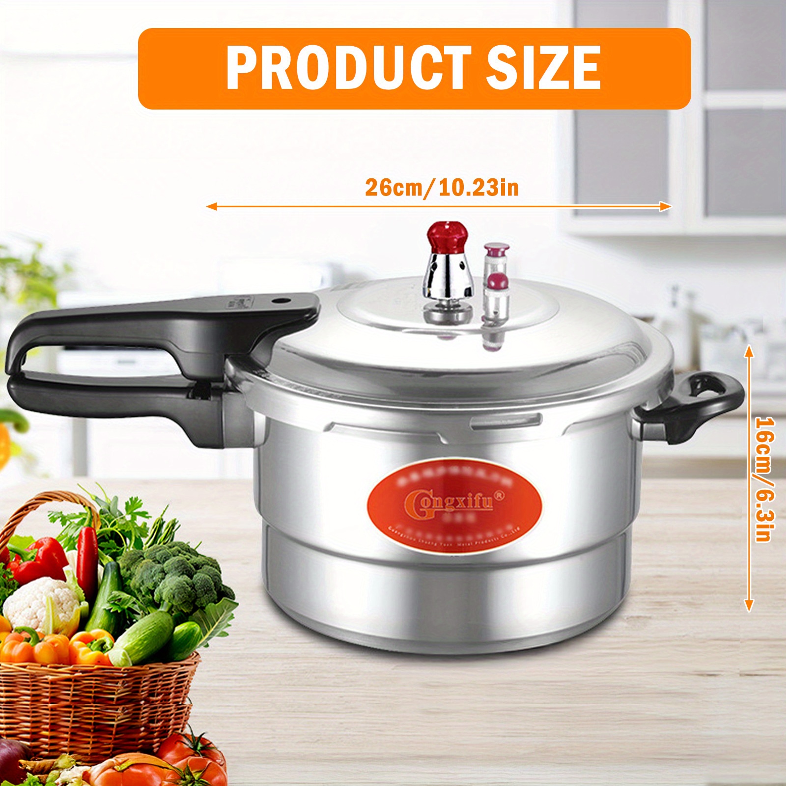 1pc aluminum quick cooking   and   suitable for   and soups   with a lid and steaming rack   holiday gifts such as christmas halloween etc suitable for induction cookers and gas stoves Product details 0