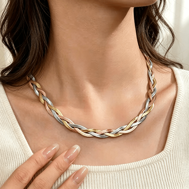 Women's Golden Plated Thick Hook Closure Chain Necklace