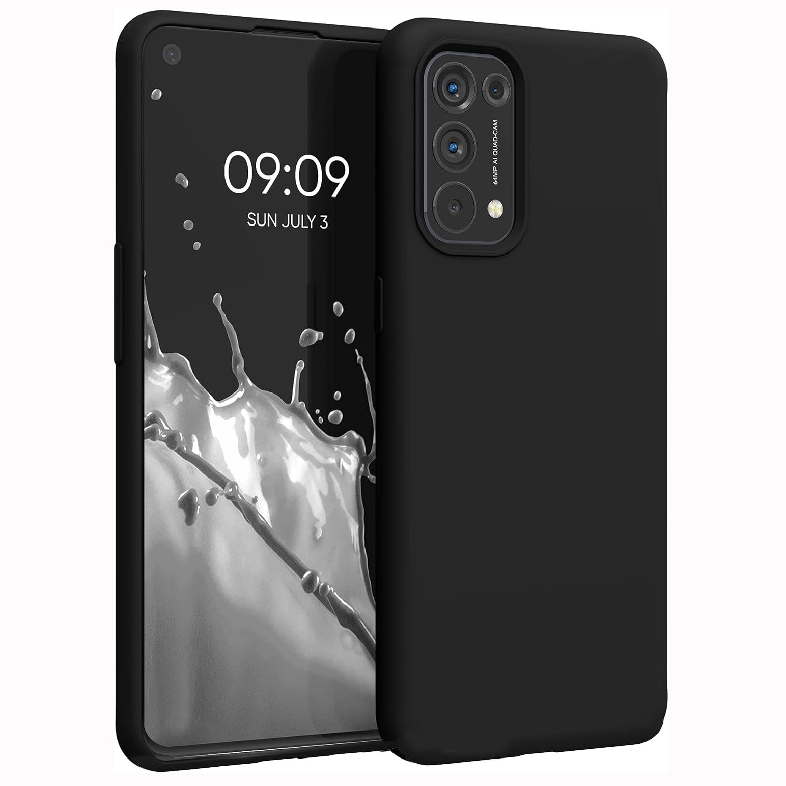 TEMU Phone Case - Slim Shockproof Flexible Black Matte Silicone Protective Cover For Oppo Find X3 Lite