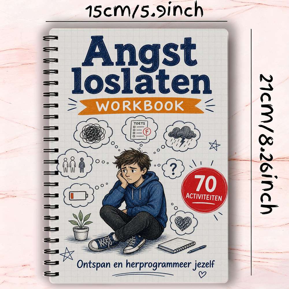 TEMU A5 Guided Anxiety Journal Suitable For Overthinking & Relax - Dutch-language Edition Mental With Daily Prompts, Self-care Ner, Reflection Diary