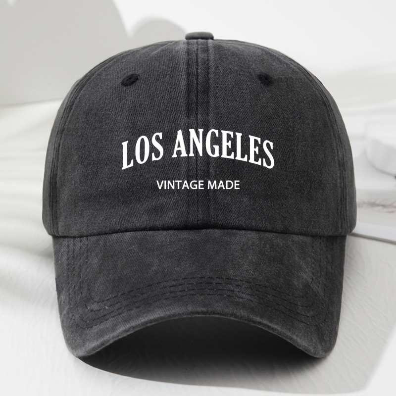 

Casquette de baseball imprimée vintage "Los Angeles", 100% polyester, casquette à sommet , ajustable pour protection solaire en , adaptée à la pêche, au camping, thème de , lavable à et nettoyable