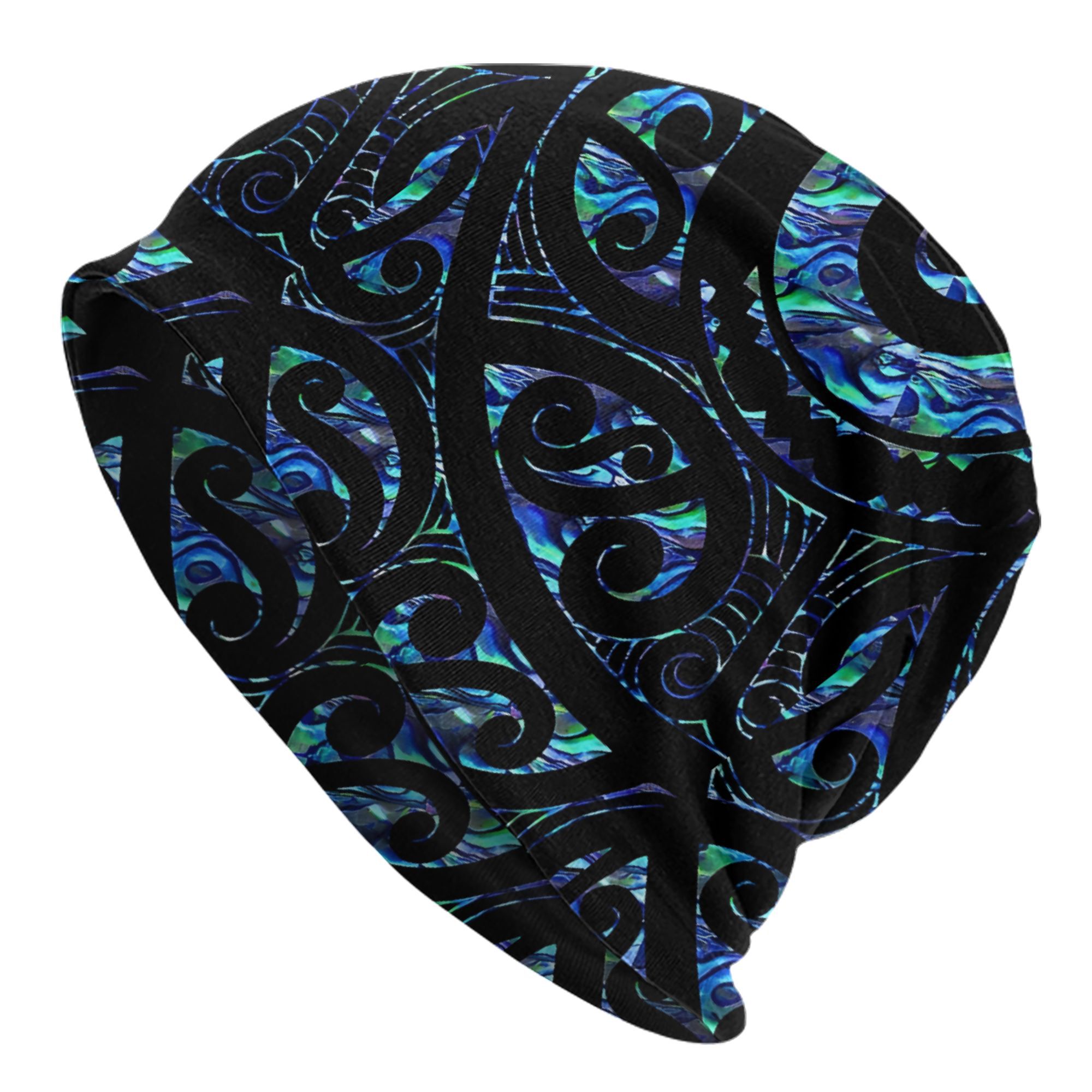 TEMU New Zealand Maori Paua Tattoo Koru Drawstring Bags Stylish Adult Beanie For Layering With Fall Or Winter Outfits Relaxed Charm To Streetwear Or
