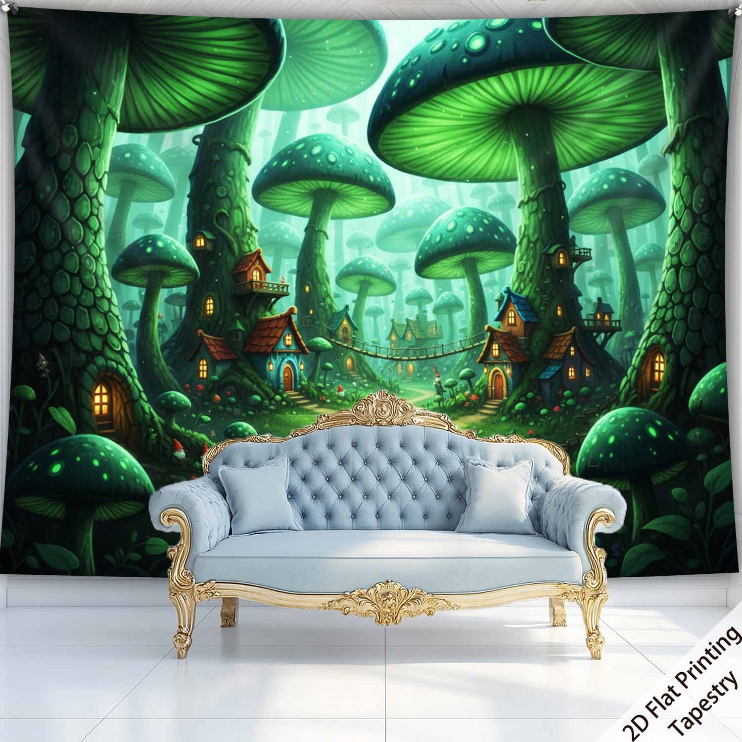 Tenture murale forêt champignons décoration murale hd_voghion.com