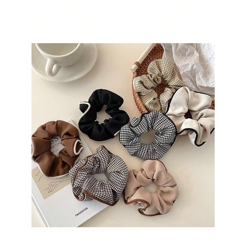 7pcs Checkered Hair Band Set