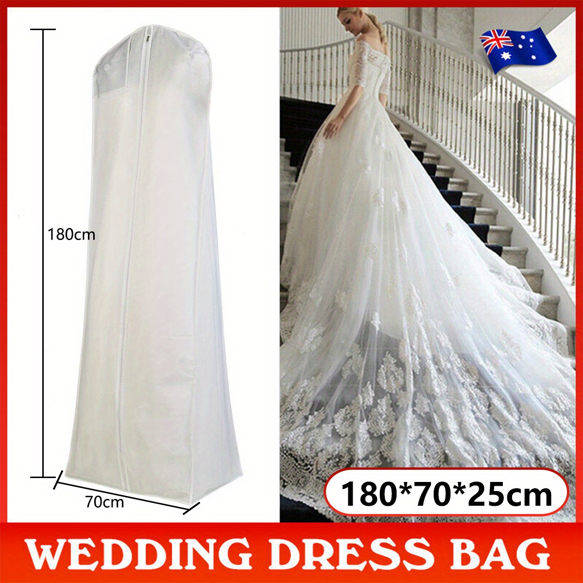 3pcs elegant wedding gown storage bags dustproof garment bags
