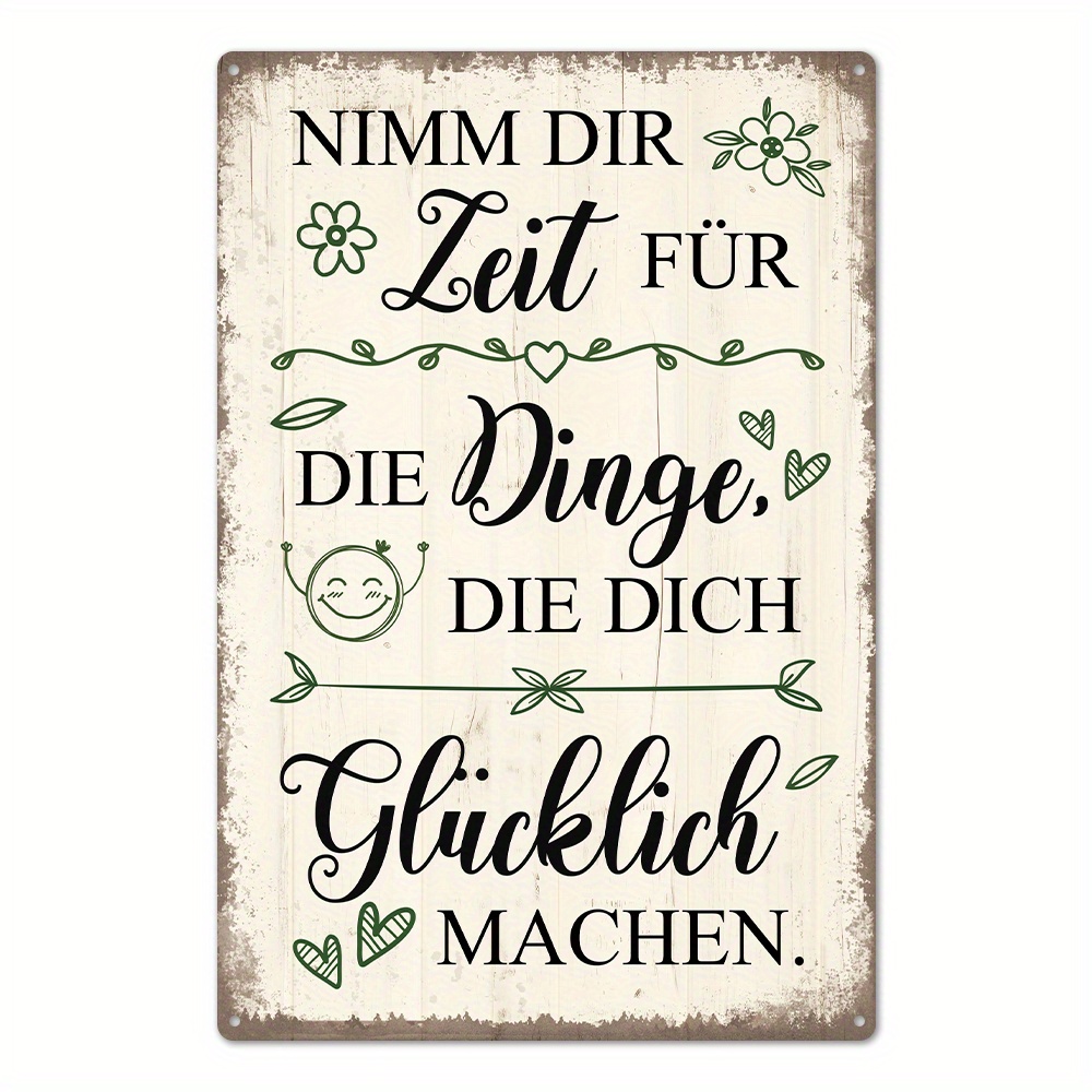 E-shop Putuo Decor . Deutsches Vintage Metall Blechschild, Nimm Dir Zeit, Wandkunst Dekor für Home Bauernhaus Wohnzimmer, Geschenk