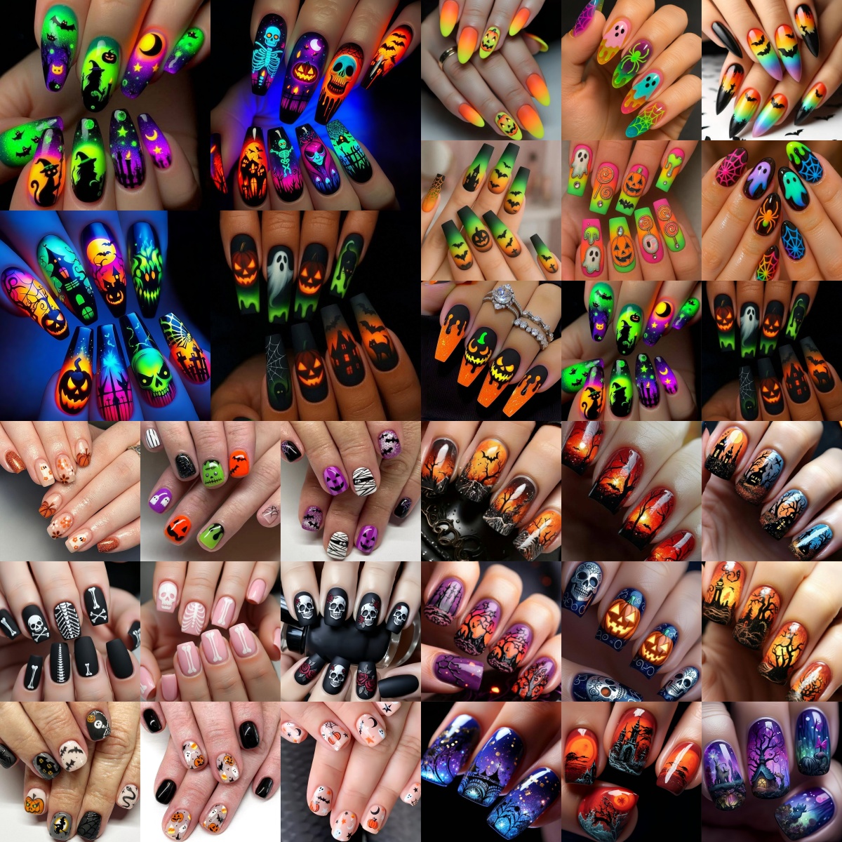 TEMU 96 pièces d'art d'ongles d'Halloween vintage à motif de et citrouille, expédiés aléatoirement, ongles d'Halloween de style européen et américain