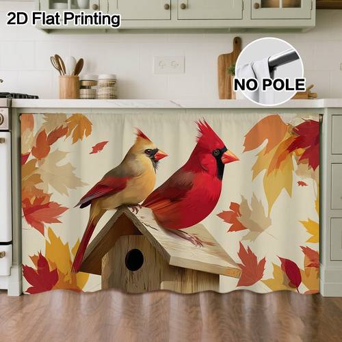 2d flat 2d flat 1pc thanksgiving on birdhouse curtain cabinet decor christmas for living room entryway sink area decor pcket design fit accessory ornament without rod 2d flat