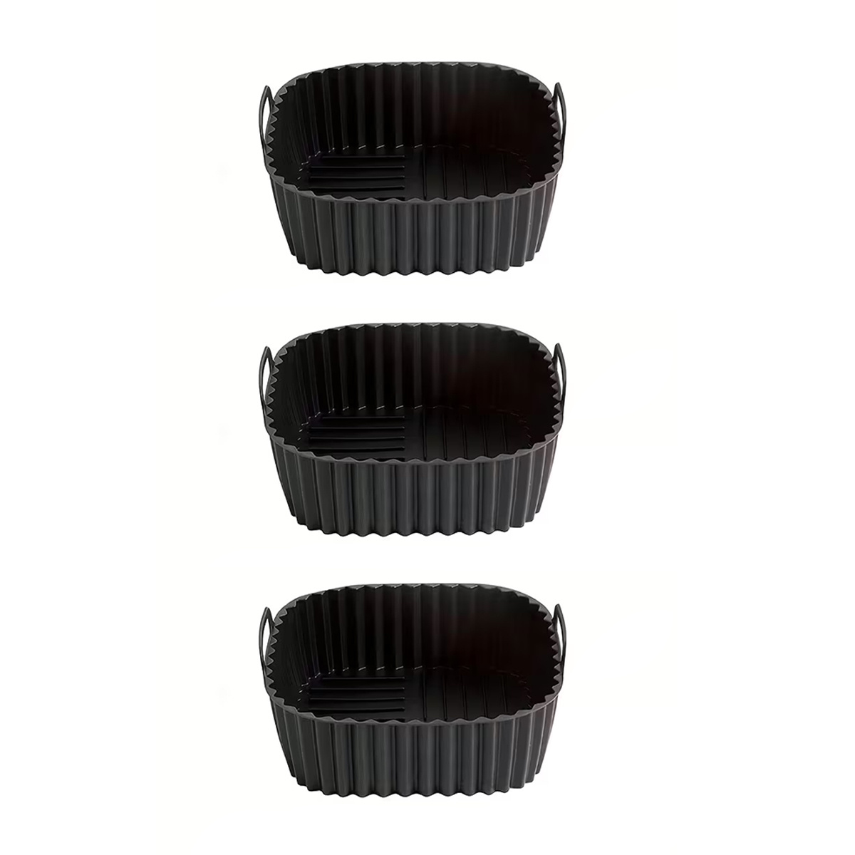 TEMU 3pcs Square Air Fryer Liner, 8-inch Air Fryer Silicone Liner, Silicone Air Fryer Liner, Suitable For 4-6qt, Square Silicone Mold, Air Fryer