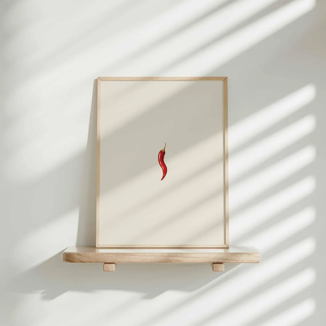 TEMU 2d Flat, 2d Flat, Canvas Artwork Featuring A Retro Poster Of The Italian Horn, Along With A Chili Still - Designed In A Modern Minimalist Style,