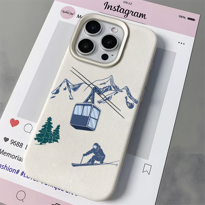 TEMU Phone Case - A Soft Phone Case With A Matte End Featuring A Mountain Ski Scene Pattern, Designed For Full 360-degree Protection, Compatible With