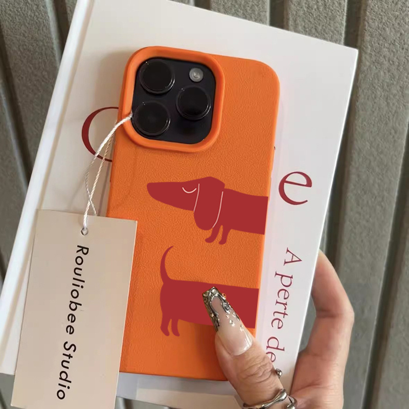 TEMU Phone Case: Red Sausage Dog Pattern Phone Case, Suitable For Iphone 17 Pro Max 17 Air 16 15 14 13 12 11 Pro Max 16e Shockproof Soft Cover
