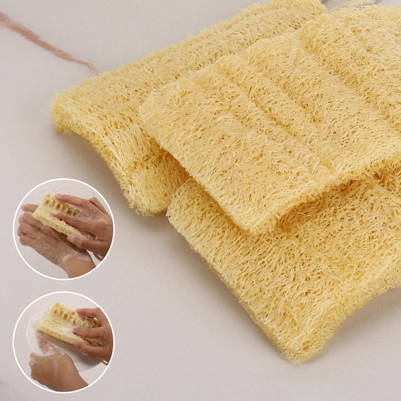 12pcs Mini Natural Loofah Exfoliating Facial Scrubber Set