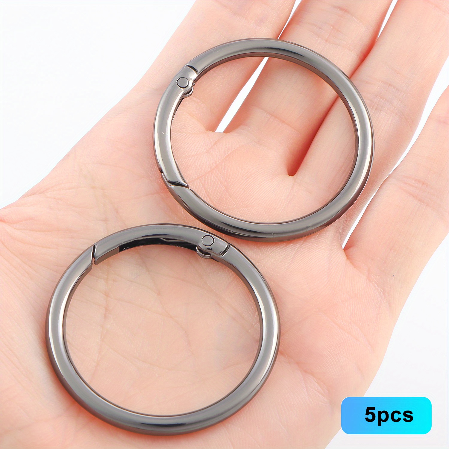 5pcs spring o ring metal round carabiner clip circle key - Temu