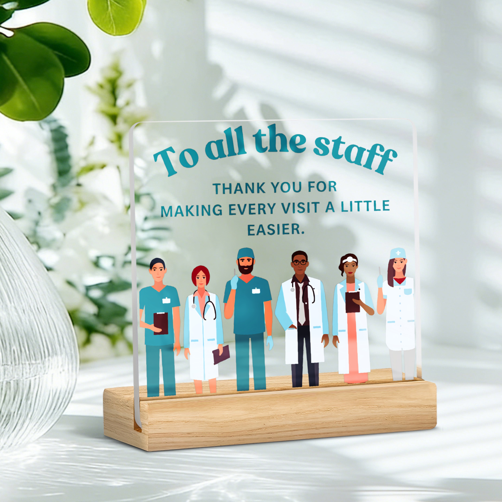 TEMU [2d Flat] 1pc Acrylic Decorative Plaque Thank You For Making Easier Hospital Gift For Doctors Nurses Healthcare Workers Appreciation Gift For