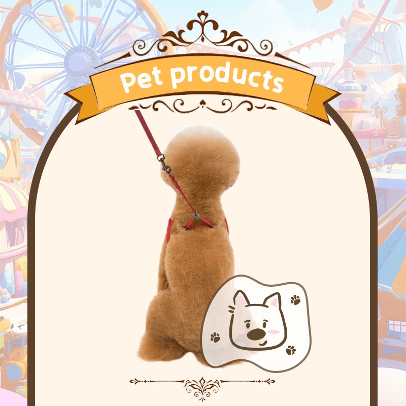 TEMU [K26] LJC17-1 Set Pettorina e Guinzaglio per Animali Domestici, Stile Gilet, a Forma di H, , Guinzaglio, Fibbie Laterali con Interruttore per
