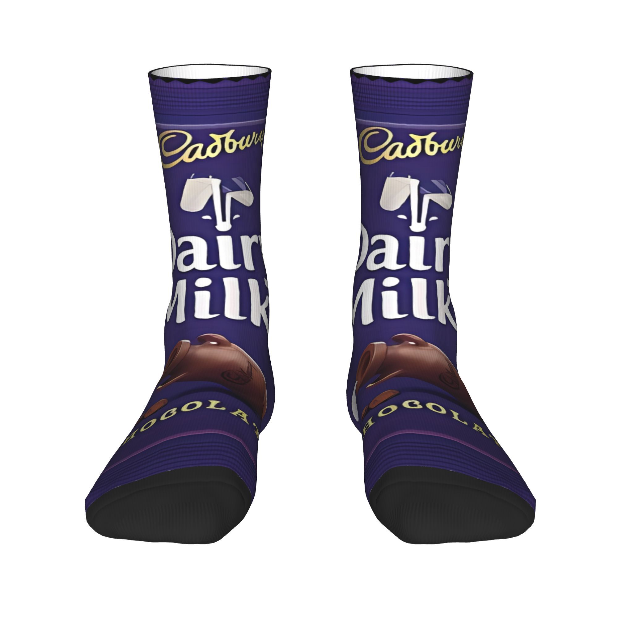 TEMU 1 Pair Of Crazy Fun Socks, Milk Chocolate Themed Socks, Unisex