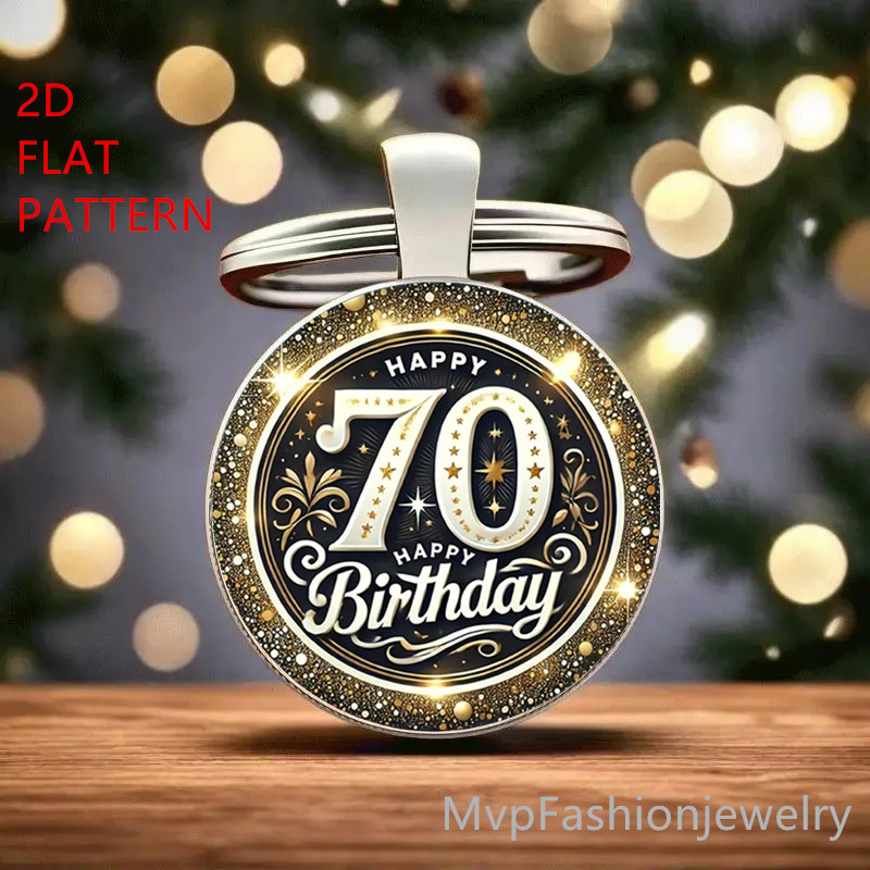 TEMU Llavero 2D , 1pc Llavero 2D - Llavero Vintage 70º con Dorado y Diseño y - Elegante Llavero de Aleación de Adecuado para Hombres y Mujeres, para
