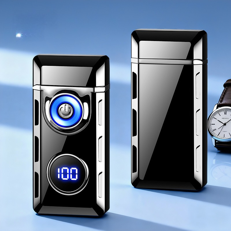TEMU Th683 Digital Display Large Arc High Lighter, Led Lighting Charging Gift Lighter