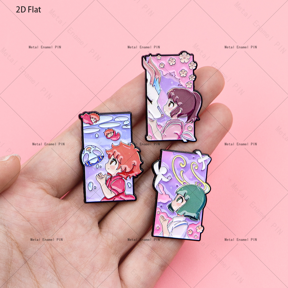 TEMU 2d Flat 3pcs Manga Jewelry Lapel Pins Enamel Pin Badges For Backpacks With Anime Gift Brooches For Women Additions Fashion