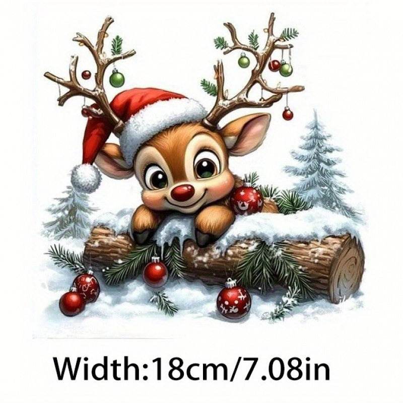 TEMU 3pcs Autocollants de transfert thermique de de Noël à multiples, patchs thermocollants, plastique durable, fabrication de t-shirts, décoration
