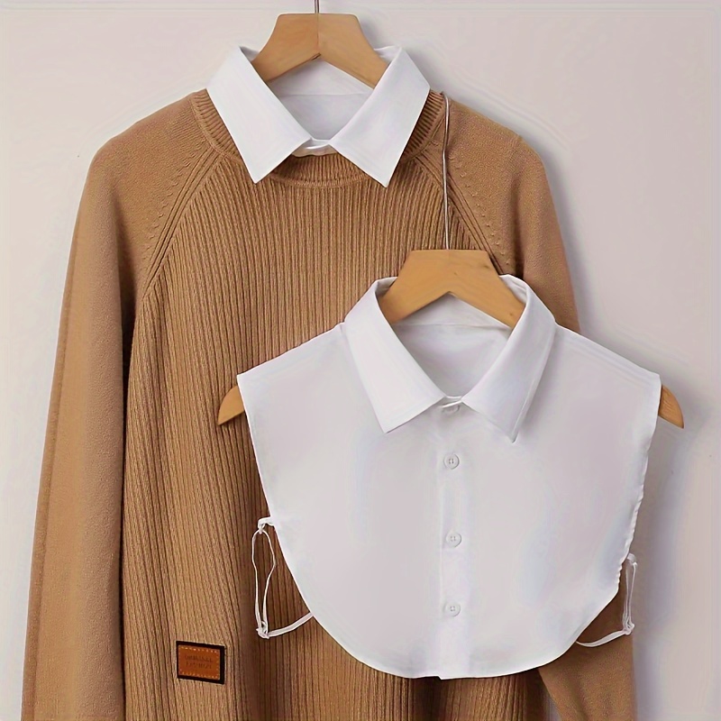 womens detachable   collar elegant mock shirt collar with adjustable tie white compatible with dresses blouses jackets sweaters formal   outfits easy to clean   Product details 4