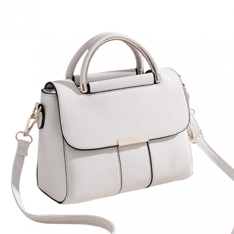 TEMU Women Square Handbag With Magnetic Closure | Top Handle, Commuting And Business Travel, Faux Leather